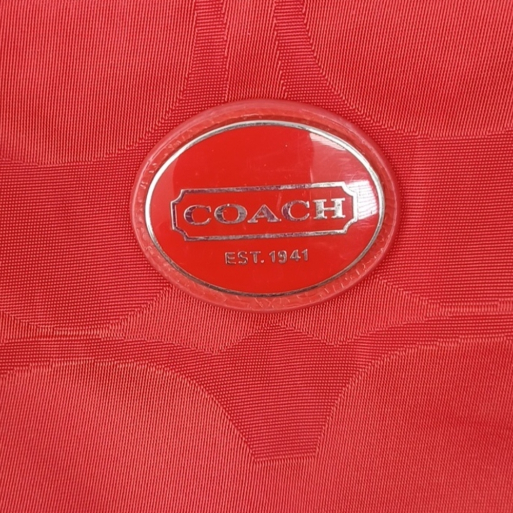 Coach Getaway Signature Nylon File Messenger Crossbody Bag Red/Orange F77408 - Picture 2 of 13